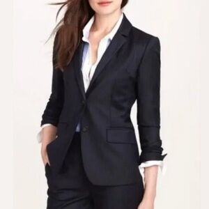 Jcrew Super 120’s Wool Blazer Two-Button Black Lightweight Jacket 4
